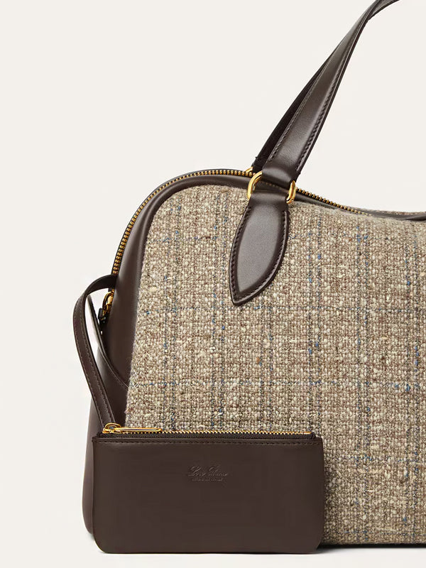 Loro Piana Medium Needle Bag Brown White Blue/Colour Pecora Nera/Sun Gold