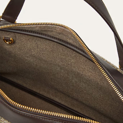 Loro Piana Medium Needle Bag Brown White Blue/Colour Pecora Nera/Sun Gold