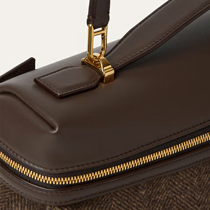 Loro Piana Extra Softy Bag Brown Chevron/Colour Pecora Nera/Sun Gold