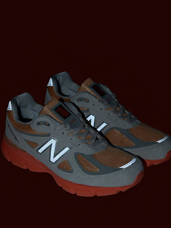 New Balance 990v4 MiUSA Moonbeam Tangerine Heat