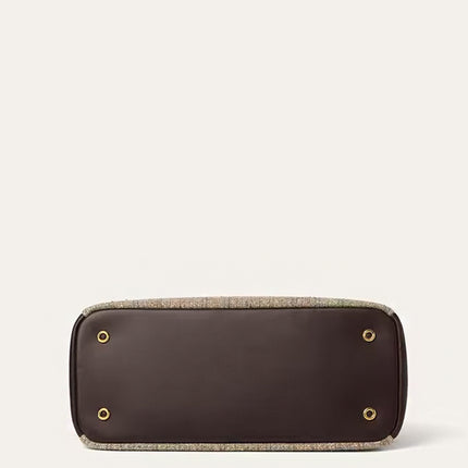 Loro Piana Medium Needle Bag Brown White Blue/Colour Pecora Nera/Sun Gold