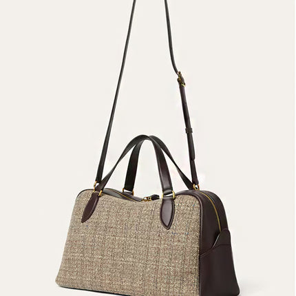 Loro Piana Medium Needle Bag Brown White Blue/Colour Pecora Nera/Sun Gold