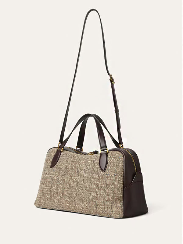 Loro Piana Medium Needle Bag Brown White Blue/Colour Pecora Nera/Sun Gold