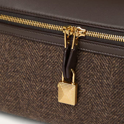 Loro Piana Extra Softy Bag Brown Chevron/Colour Pecora Nera/Sun Gold
