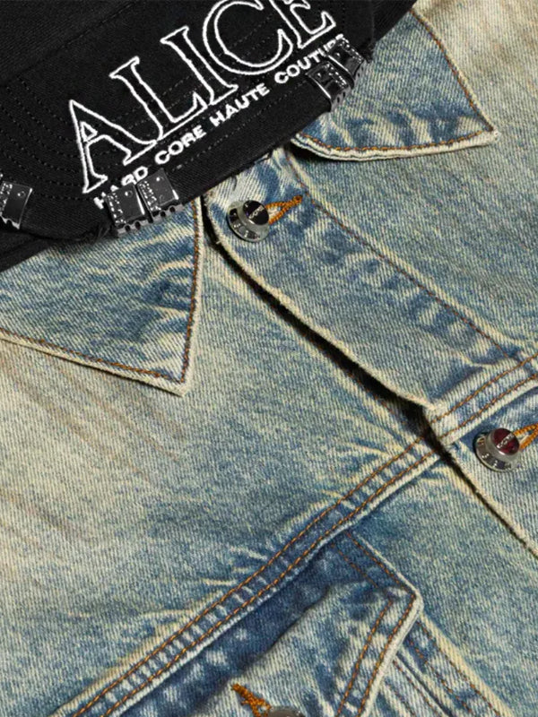 Jaqueta Alice Hollywood Palladium Hooded Trucker Garage Wash