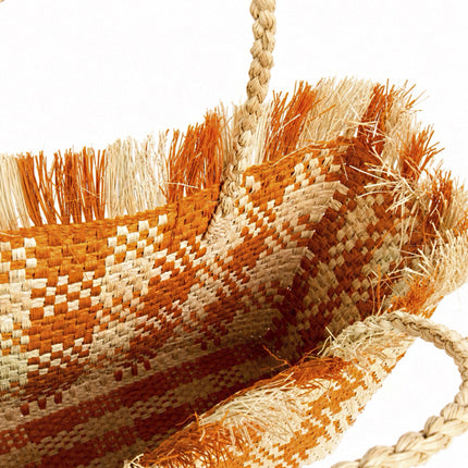 Marni Raffia Shopper Bag Orange Natural