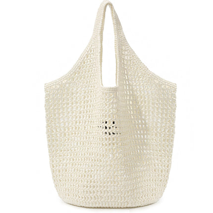 PRADA White Raffia Shopping Tote