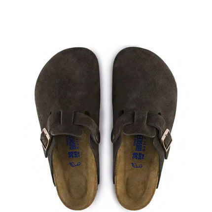 Birkenstock Clog Boston Soft Footbed Suede Leather Mocha