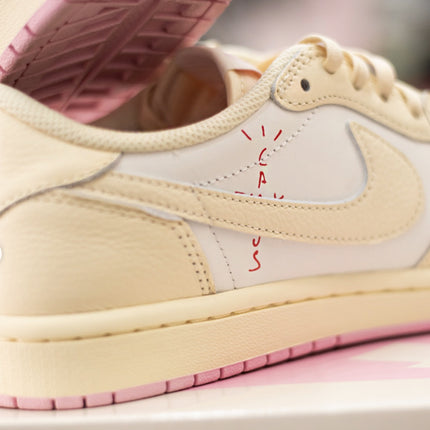 Travis Scott x Air Jordan 1 Low Sail Tropical Pink Shy Pink Muslin