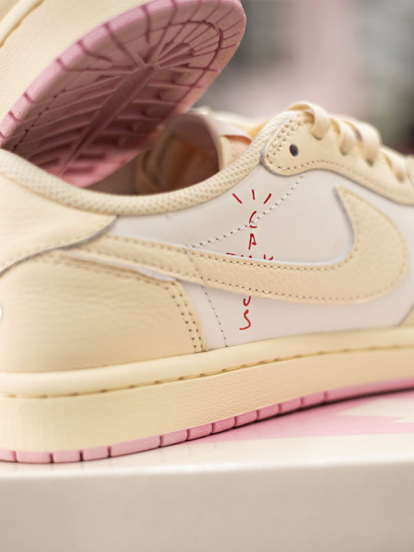 Travis Scott x Air Jordan 1 Low Sail Tropical Pink Shy Pink Muslin