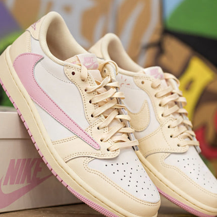 Travis Scott x Air Jordan 1 Low Sail Tropical Pink Shy Pink Muslin