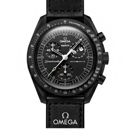 Swatch x Omega Relógio Bioceramic Moonswatch Mission Moonphase Snoopy Black