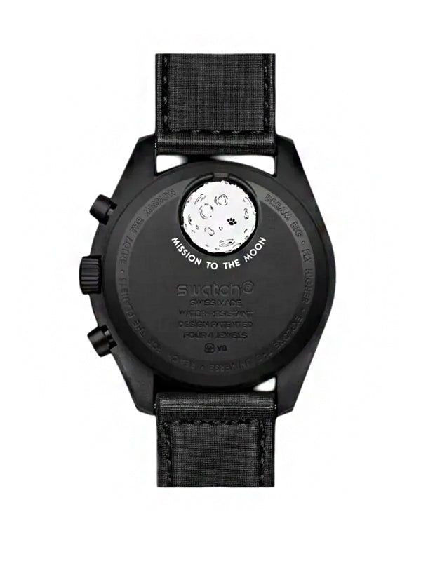 Swatch x Omega Relógio Bioceramic Moonswatch Mission Moonphase Snoopy Black