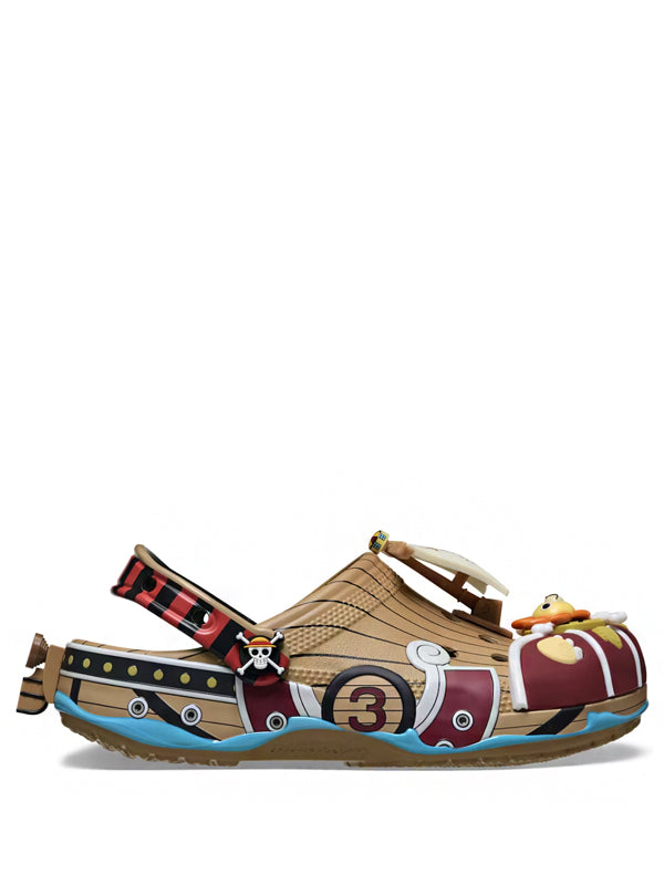 One Piece x Crocs Classic Clog Thousand Sunny Brown Red Blue
