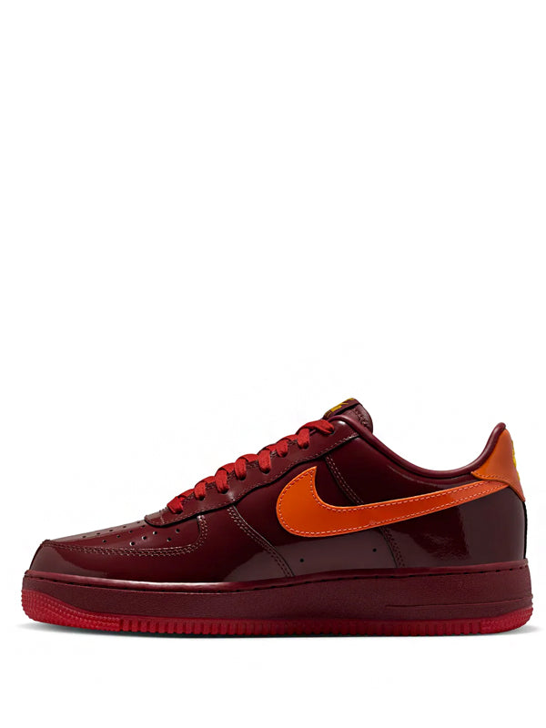 Air Force 1 Low Patent Leather Dark Team Red Safety Orange