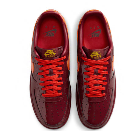 Air Force 1 Low Patent Leather Dark Team Red Safety Orange