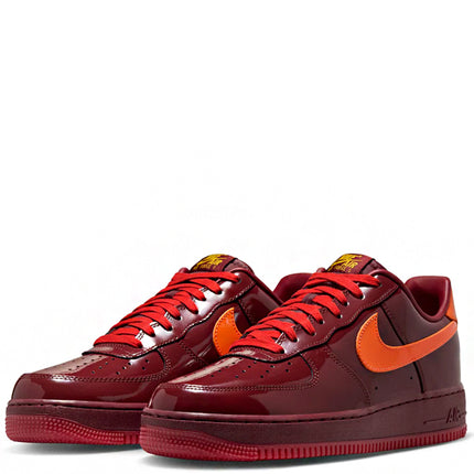 Air Force 1 Low Patent Leather Dark Team Red Safety Orange