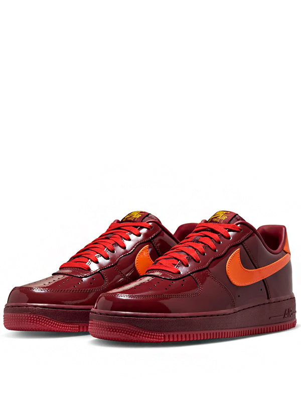 Air Force 1 Low Patent Leather Dark Team Red Safety Orange