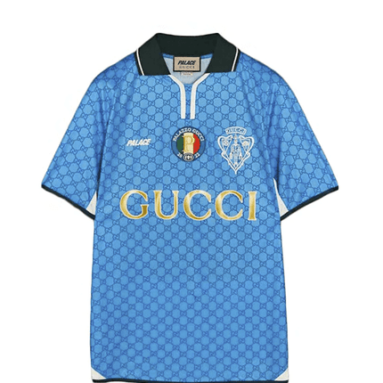 Palace x Gucci Printed All-Over GG Football Technical Jersey T-shirt Blue