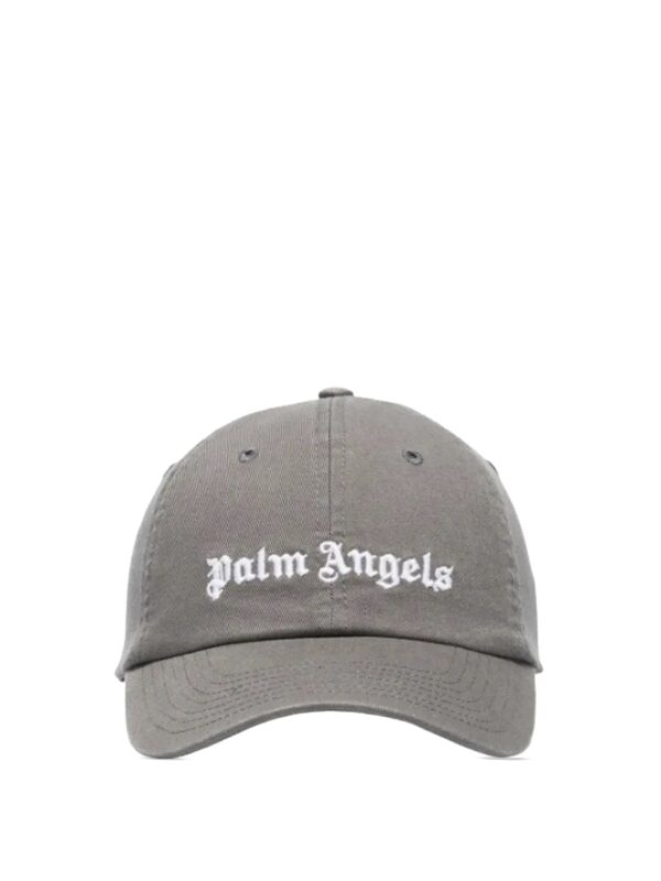 Palm Angels Embroidered Logo Cap Gray White