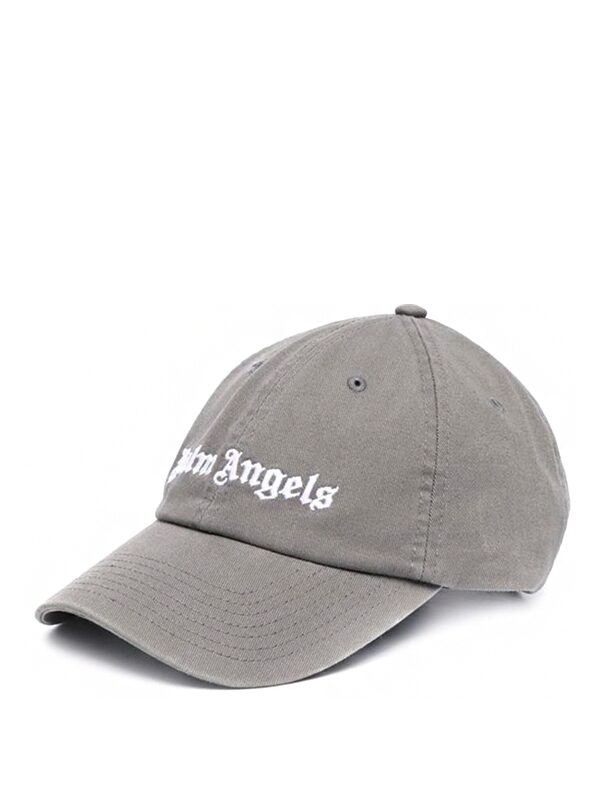 Palm Angels Embroidered Logo Cap Gray White