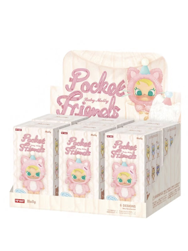 Pop Mart Baby Molly Pocket Friends Series Vinyl Plush Pendant Sealed Case (6 Blind Box)