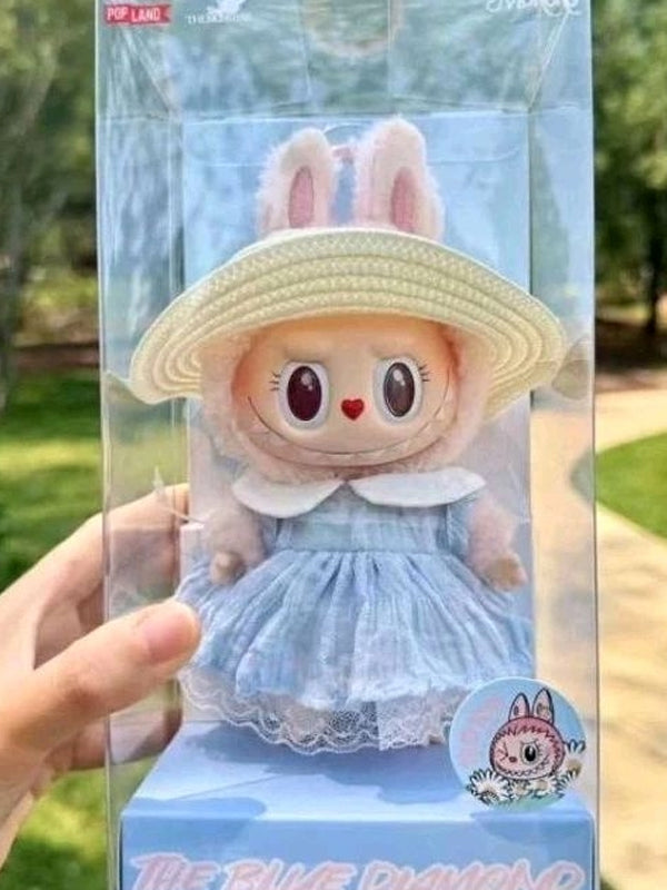 Pop Mart Labubu The Blue Diamon Summer Party Vinyl Plush Doll Pendant