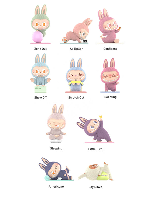 Pop Mart Labubu The Monsters Lazy Yoga Series Figures Sealed Case (10 Blind Boxes)