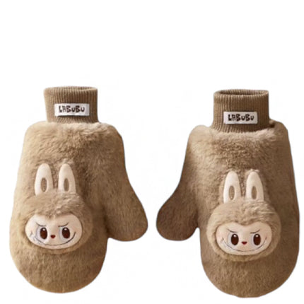 Pop Mart The Monsters Labubu Warm Fluffy Holiday Series Plush Gloves
