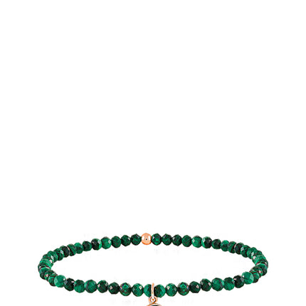 Pulseira Evil Eye, Ouro Rosa, Malaquita E Diamantes