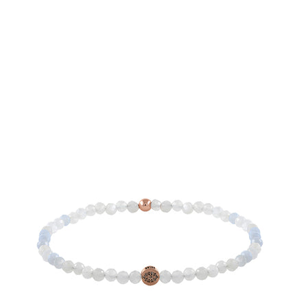 Pulseira Hamsa Evil Eye, Ouro Rosa, Pedra da Lua E Diamantes