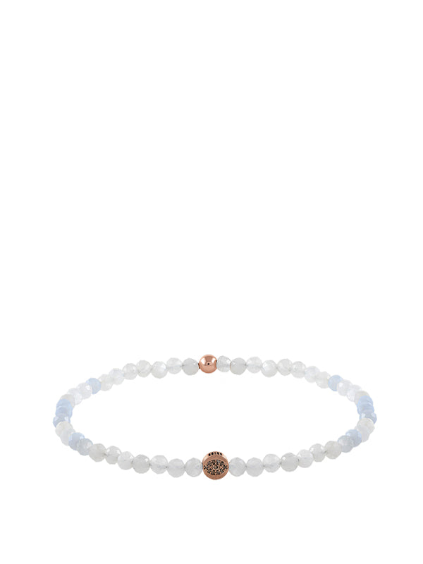 Pulseira Hamsa Evil Eye, Ouro Rosa, Pedra da Lua E Diamantes