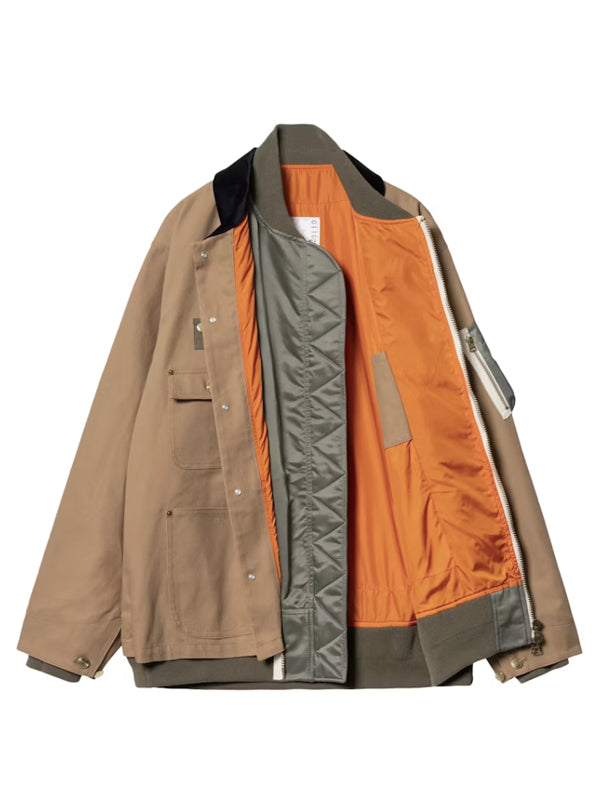 Sacai x Carhartt WIP Canvas MA-1 Michigan Jacket Beige