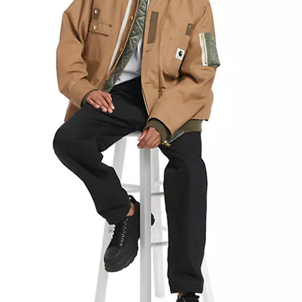 Sacai x Carhartt WIP Canvas MA-1 Michigan Jacket Beige