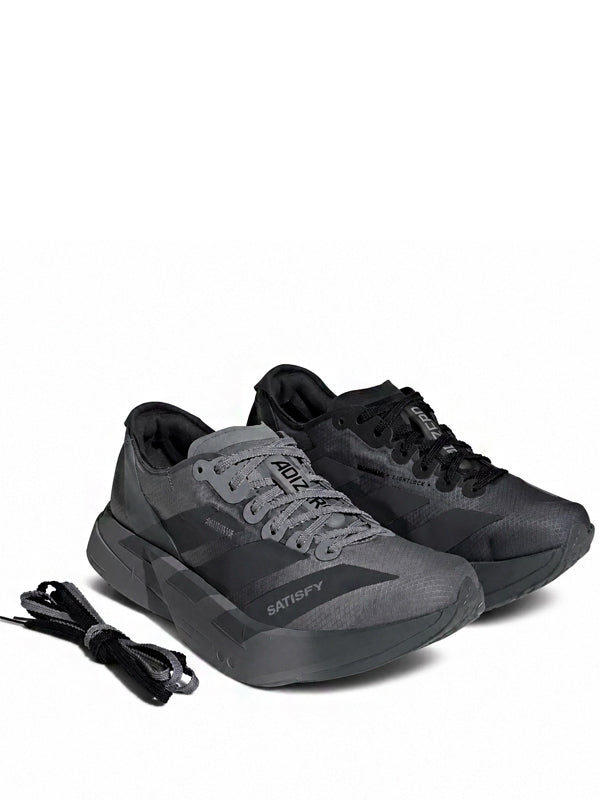 Satisfy x adidas Adizero Adios Pro 4 Core Black Grey Five Grey Three