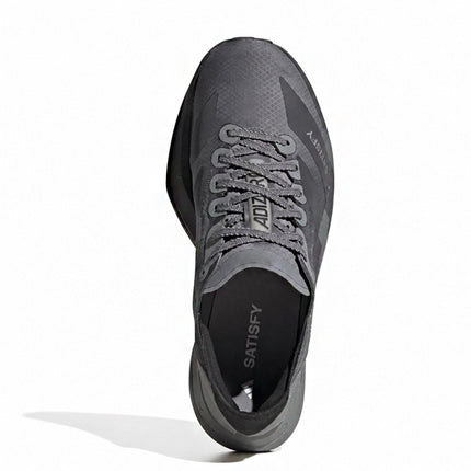 Satisfy x adidas Adizero Adios Pro 4 Core Black Grey Five Grey Three