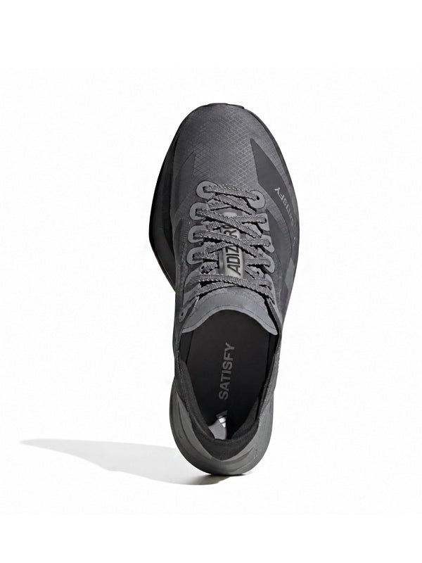 Satisfy x adidas Adizero Adios Pro 4 Core Black Grey Five Grey Three
