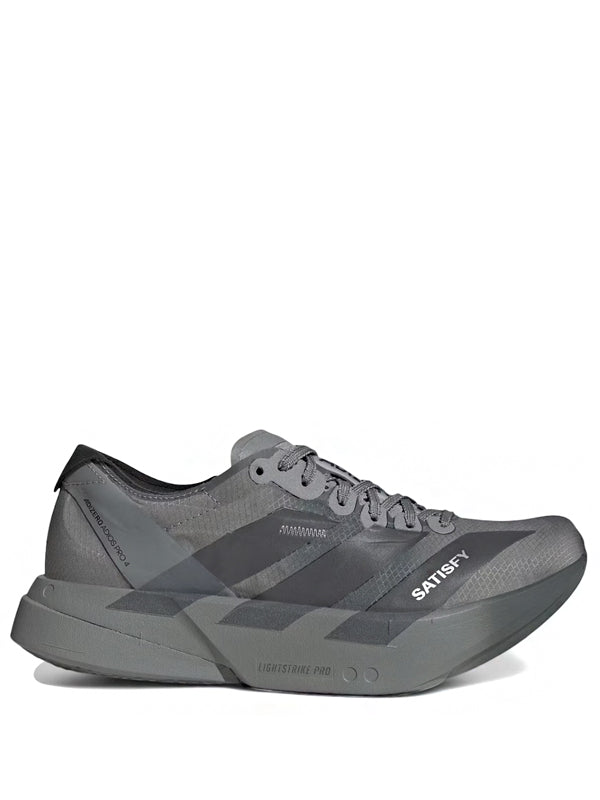 Satisfy x adidas Adizero Adios Pro 4 Core Black Grey Five Grey Three