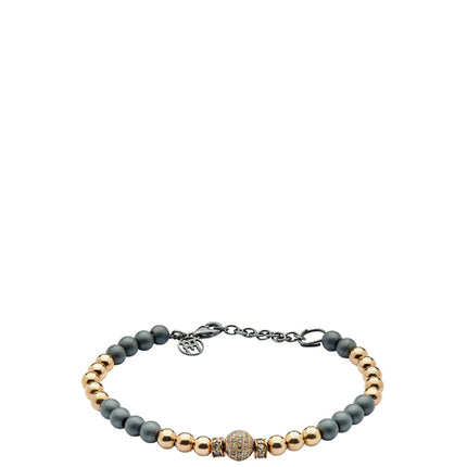 Single Tour Beads Bracelet - Rose Gold & Hematite