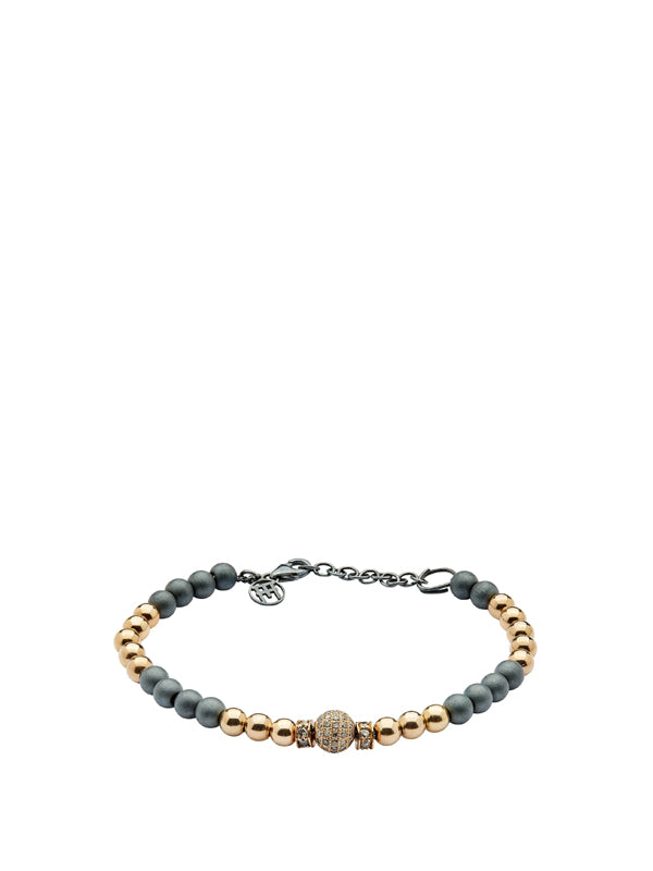Single Tour Beads Bracelet - Rose Gold & Hematite