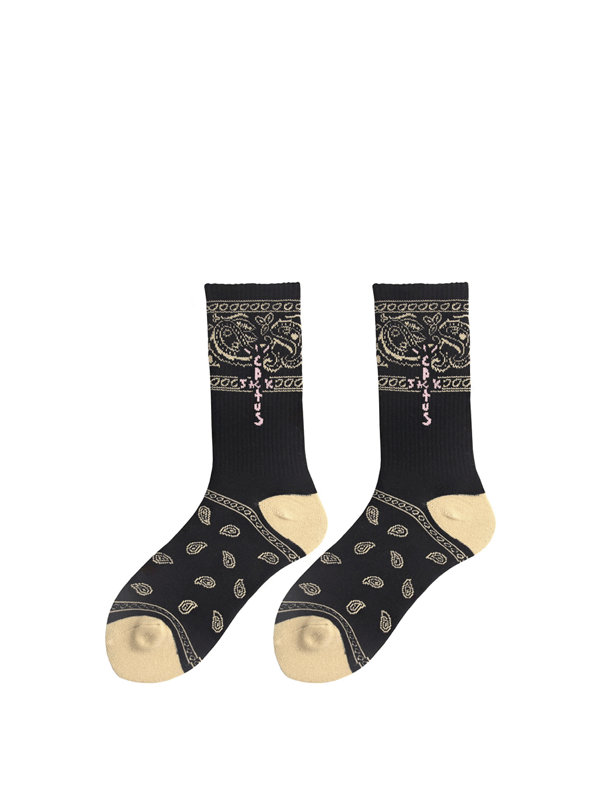 Socks Skate Crew Socks Men Sport Travis Scott Cactus Jack Free Sticker - Logo Travis
