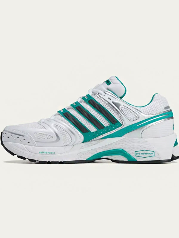 Sporty & Rich x adidas Adistar Control 5 Cloud White Carbon Pure Teal