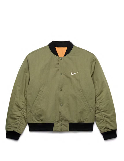 Stussy x Nike Reversible Varsity Jacket Medium Olive/Bright Mandarin