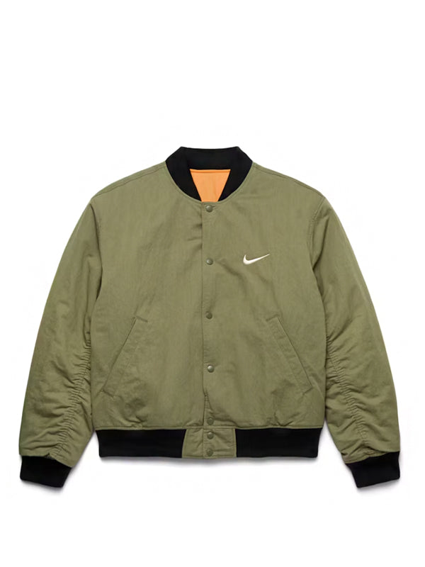 Stussy x Nike Reversible Varsity Jacket Medium Olive/Bright Mandarin