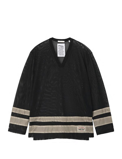 Stussy x Our Legacy Work Shop Hockey Jersey Black/Beige Mighty Mesh