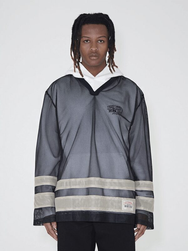 Stussy x Our Legacy Work Shop Hockey Jersey Black/Beige Mighty Mesh