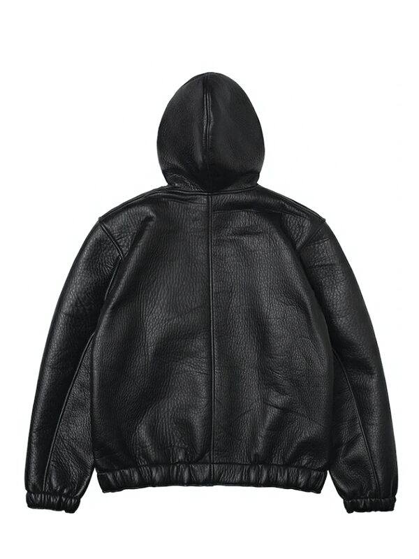 Stussy x Our Legacy Work Shop Leather Zip Hoodie Black Scuba Leather