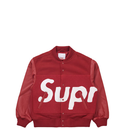 Supreme Big Logo Chenille Varsity Jacket Red
