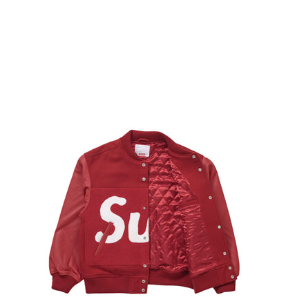 Supreme Big Logo Chenille Varsity Jacket Red