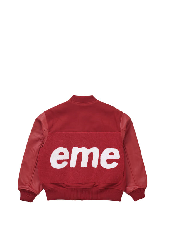 Supreme Big Logo Chenille Varsity Jacket Red